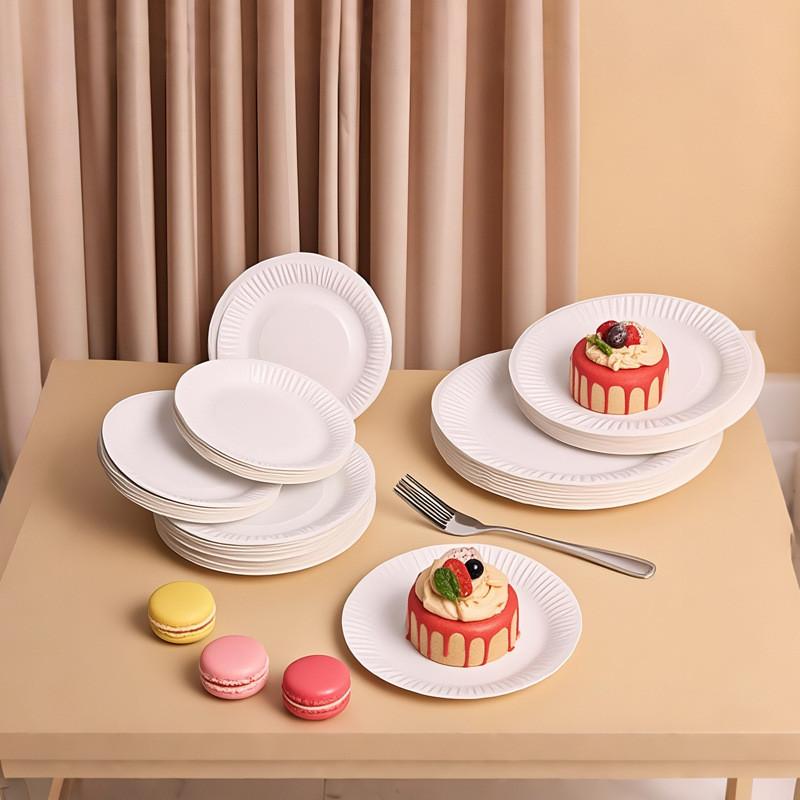 Disposable Paper Plate Set For Kid Diy Craft Art Activities With Round Shape For Classroom Use