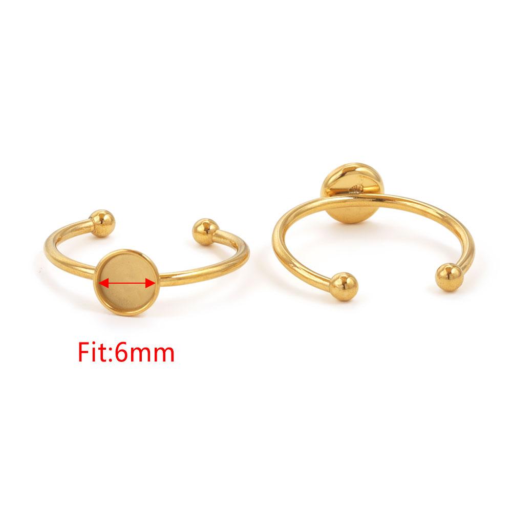 10 Stück Verstellbare Edelstahl Offene Ringfassungen Leere Basis Fassung Cabochon Ringe Für Schmuckherstellung DIY Fingerring Leere