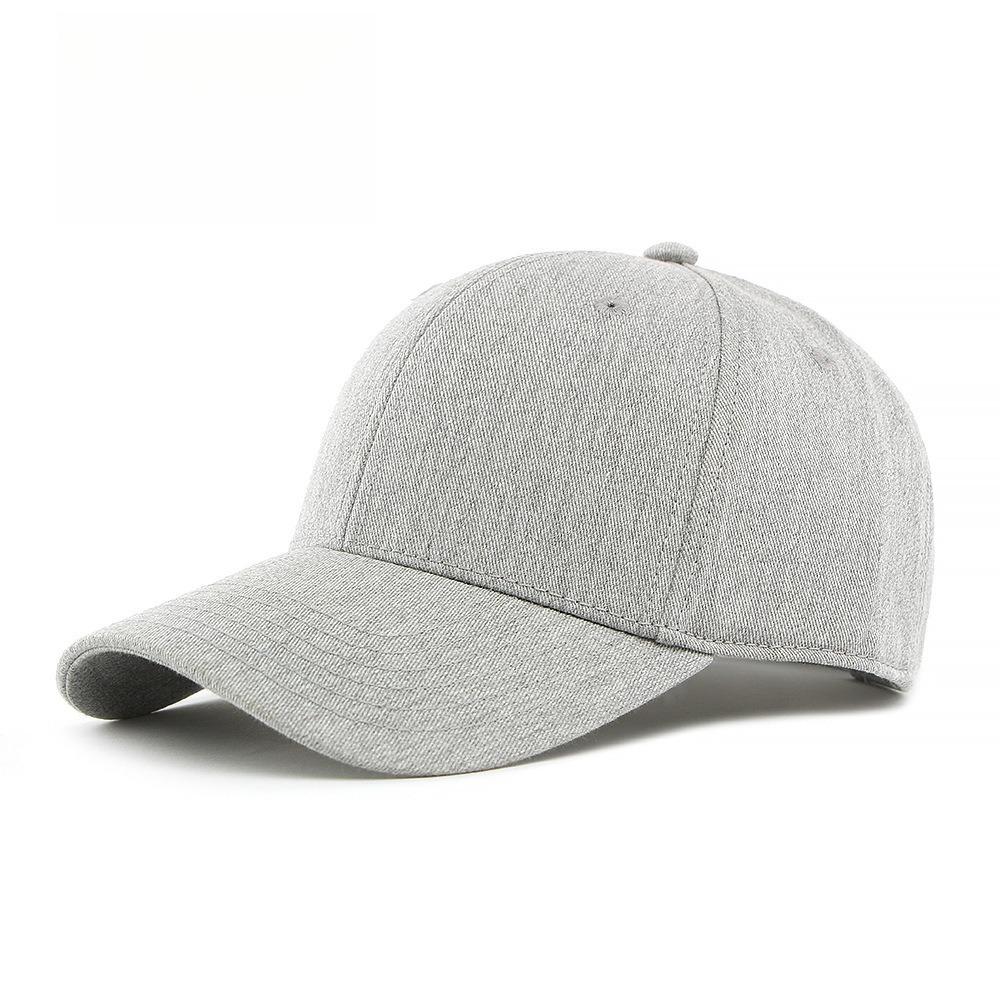 Unisex Plain Grey Baseball Cap Structured Crown Hard Top Sun Protection Outdoor Classic Blank Sports Hat Adjustable 55-60cm светло-серый