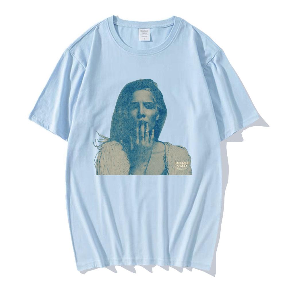 HALSEY Badlands Tshirts Short Sleeve Cotton Female/Male T-shirt Casual O-neck Geaphic Tee-shirt Printing Clothing Tee