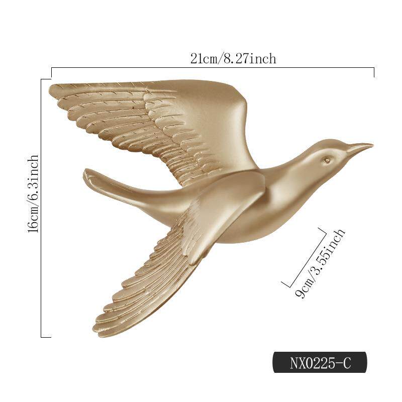 Europäischer dreidimensionaler Vogel-Wandschmuck Schwalbe Wandbehang Abstrakte Tierornamente Heimwanddekoration