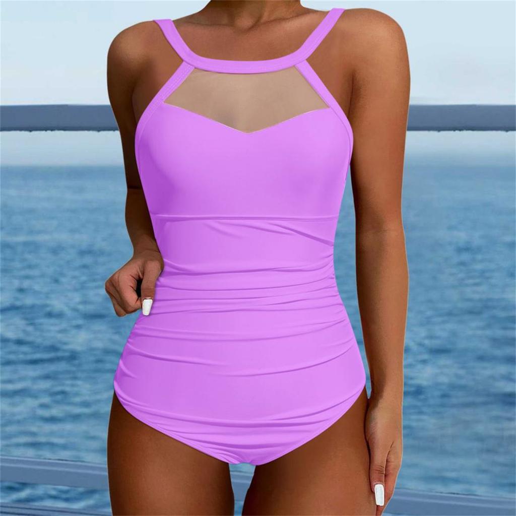 Women's One-piece Fashion Bikini Solid Colour Sexy With Bra Pads No Steel Bra Swimsuit