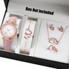 Damen Armbanduhr und Koordinierende Schmuckkollektion Anhänger Halskette Armband Ringe Ohrringe Modisches Damen Schmuckset