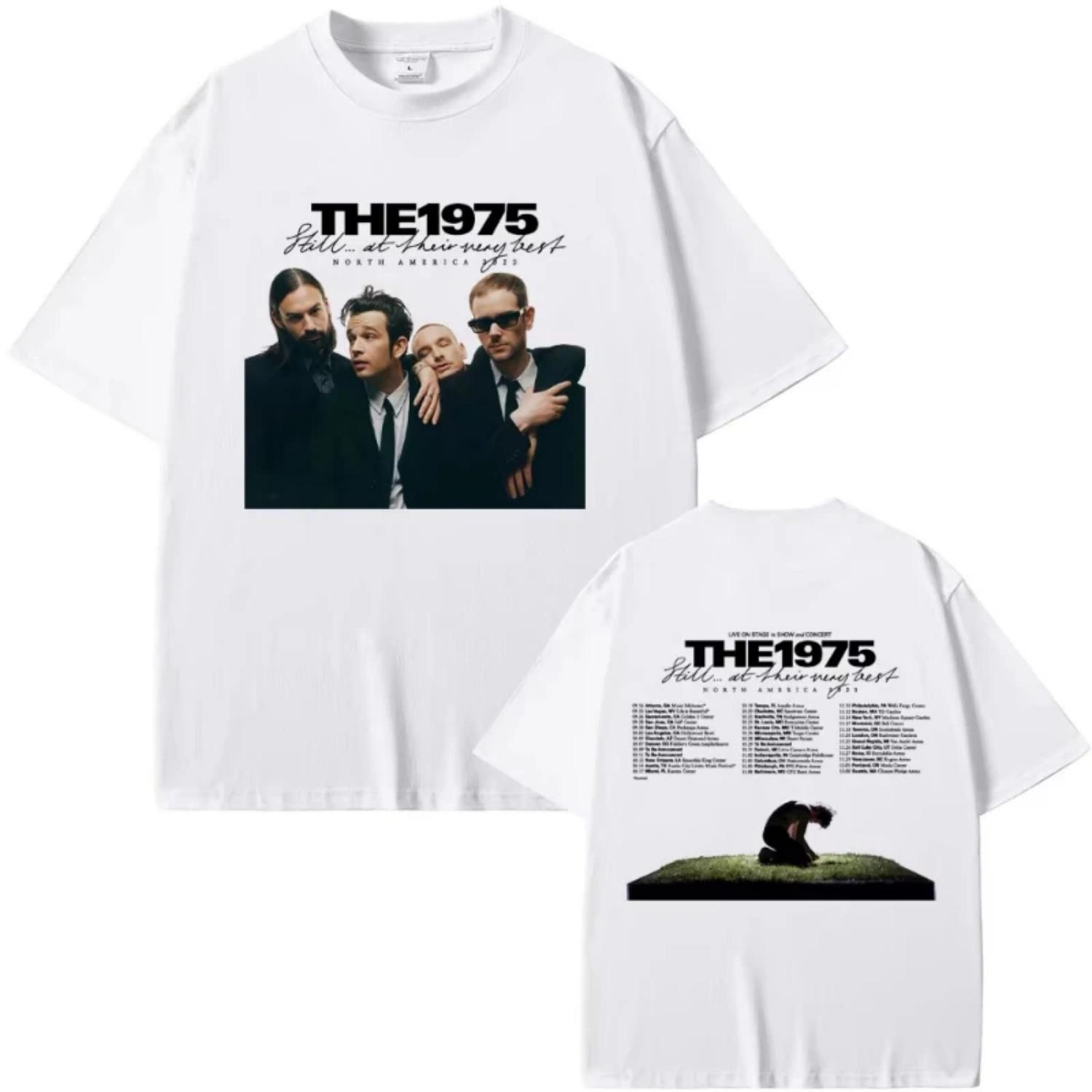 

Альтернативная рок-группа The 1975 Все еще на пике своей формы Тур по Северной Америке Футболка Мужчины Женщины Повседневная Хлопок Винтажные Футболки Топы S чёрный