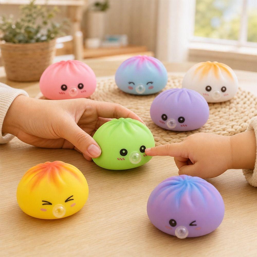 1pc with Steamer Decompression Squeeze Fidget Steamed Stuffed Bun Squishy Pinch Relaxation Tool