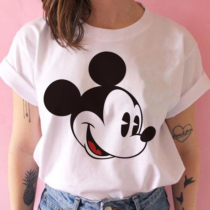 Disney Funny Mickey Tshirt Minnie Mouse Cartoon T-shirt Printing Women Tshirt Female Clothes Kawaii Summer Girls Clothing