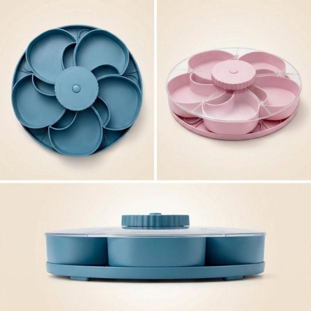 Multi-compartment Rotating Snack Tray Rotating Design Spinning Compartment Platter  for Snacks