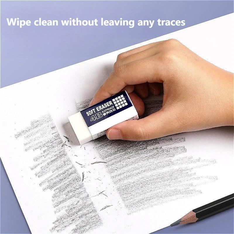 5pcs 4B Eraser Clean and Mess Free Student Exam Office Sketch Soft Eraser for Kids Correction Supplies Pencil Rubber Stationery