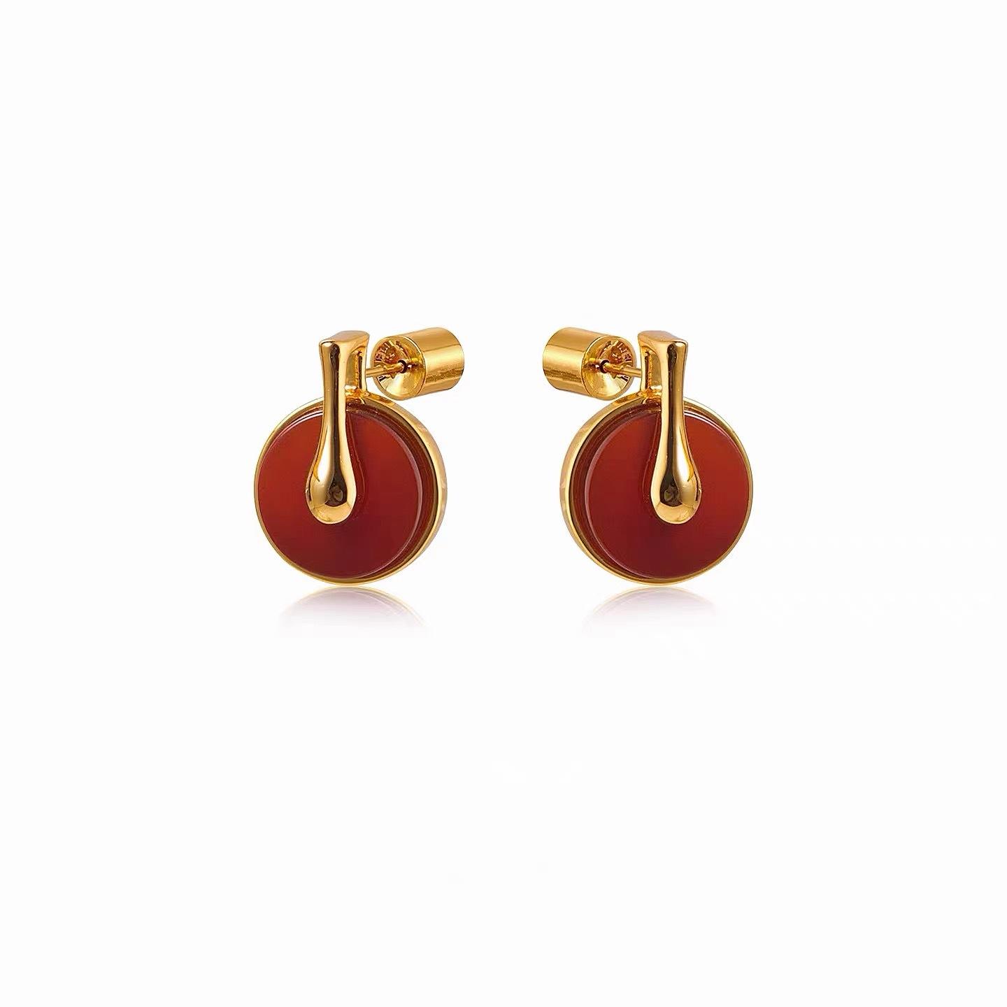 Trendy Stylish Red Earrings Circle Design Daily Outfits Party Accessories Fashionable Stuff
