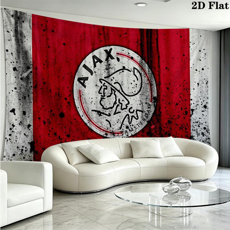 AFC Ajax Logo Wall Tapestry Aesthetic Wall Hanging Printed Fabric Blanket Decorative Tapestries for Bedroom Living Room Home Decor