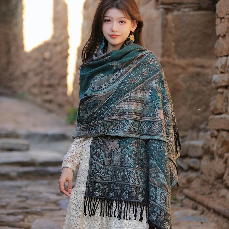 70 * 190cm Autumn And Winter New Women'S Solid Color Versatile Simple Tassel Imitation Cashmere Double-Sided Scarf Warm Scarf Atmosphere Shawl