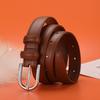 Women's Versatile Pin Buckle Leather Belt for Casual Pants and Dresses