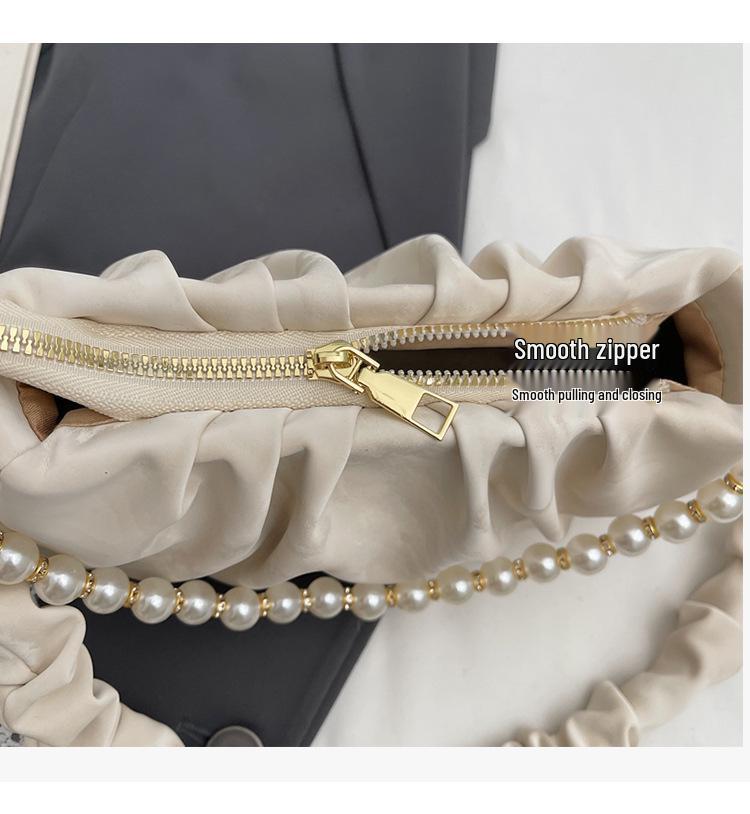 Pearl Temperament Women's Ruched Cloud Shoulder Bag - Spring 2025 Fashion