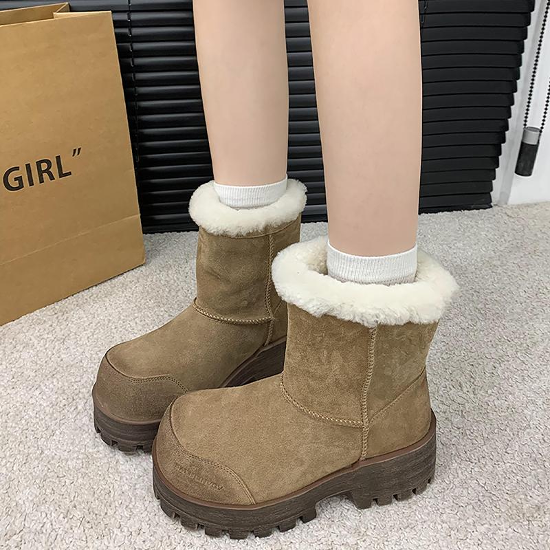 

Замшевые зимние ботильоны женские роскошные брендовые туфли на каблуках зимние короткие плюшевые теплые туфли трендовые новые челси толстые ботинки женские 40