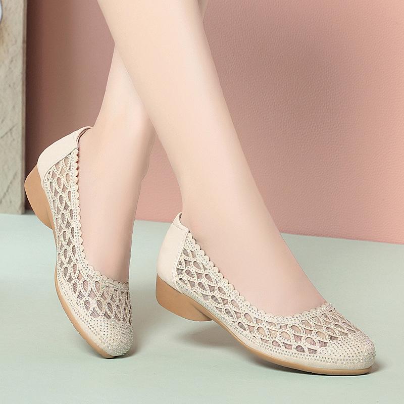 Mutter Sandalen Mesh Atmungsaktiv Einzelne Schuhe Für Frauen Im Sommer Zehenschuhe Weiche Sohle Schuhe Für Frauen Lässig Und Modisch Neu