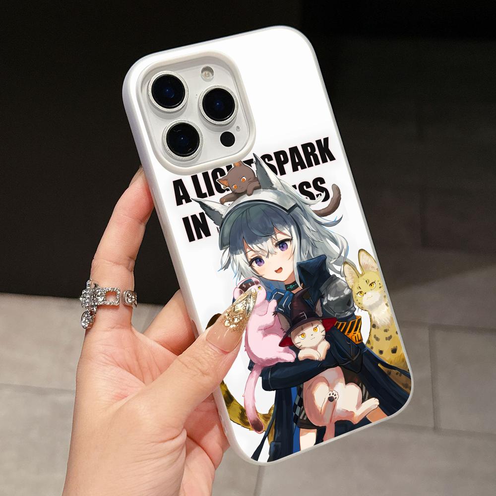 Arknights Grani Jelly Doppelschicht Weiß Handyhülle für iPhone 17 16 15 14 13 12 11 Air Pro Max Plus Schutz