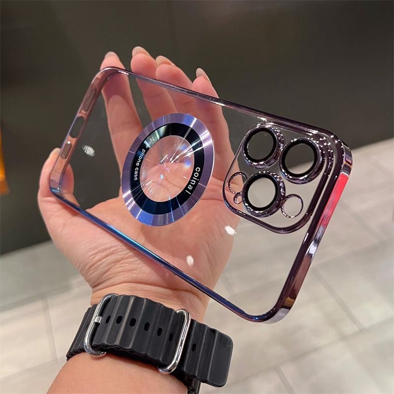 Luxury Magsafe Wireless Charge Hard PC Case Transparent For iPhone 14 13 12 11 Pro Max 7 8 Plus X Xs XR Max Magnetic Cases Cover