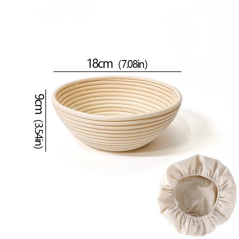 Oval/Round Bread Rattan Fermentation Basket Handmade Rattan Wicker Baking Bowl Kitchen Tool for Home Bakers Bread Baking Tools