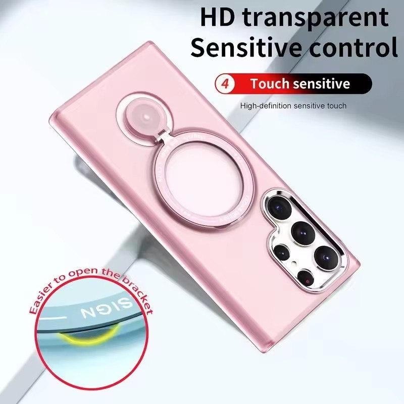 Magnetic Ring Holder Phone Case For Samsung S24 S23 S25 Ultra Plus 5G MagSafe Wireless Charge Shockproof Bracket Stand Cover