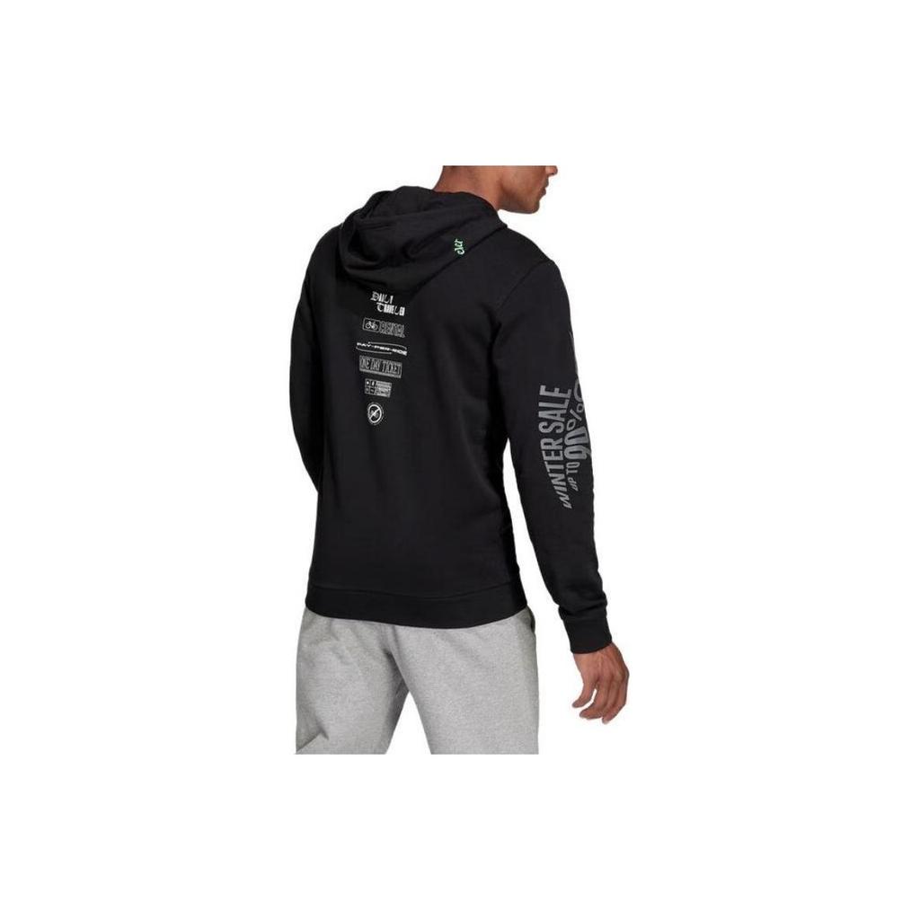 adidas Logo Print Hoodie Herren Hoodies Schwarz H46777