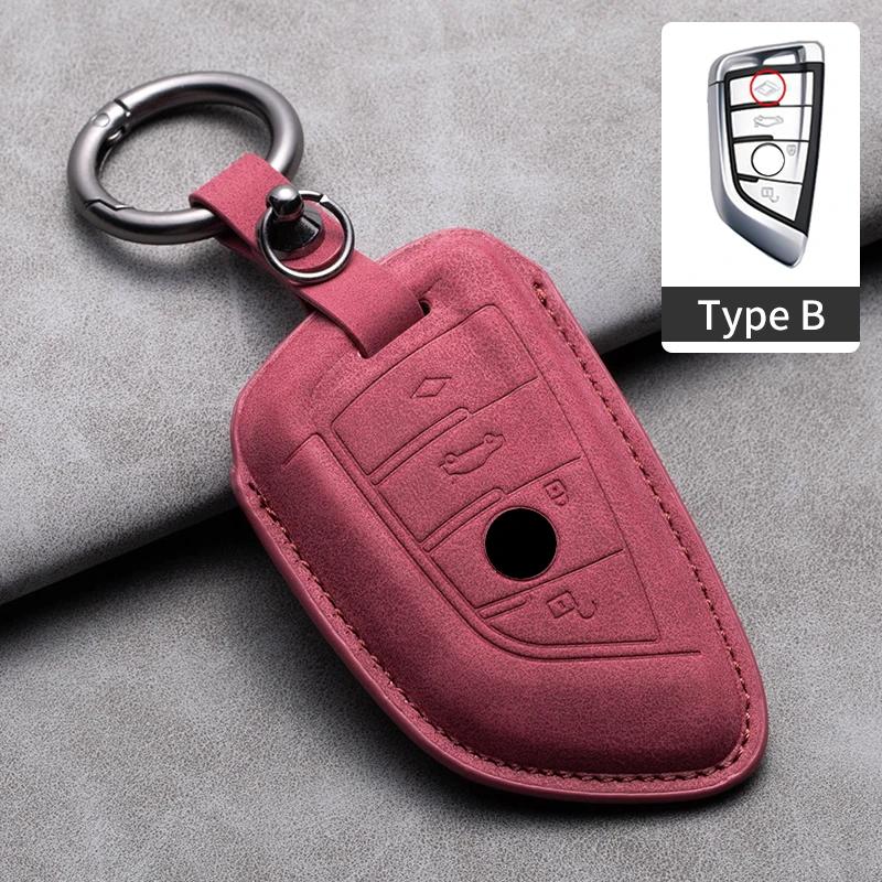Leather Car Remote Key Case Cover for Bmw F20 G20 G30 X1 X3 X4 X5 G05 X6 X7 G11 F15 F16 G01 G02 F48 1 2 3 4 5 6 7 Series