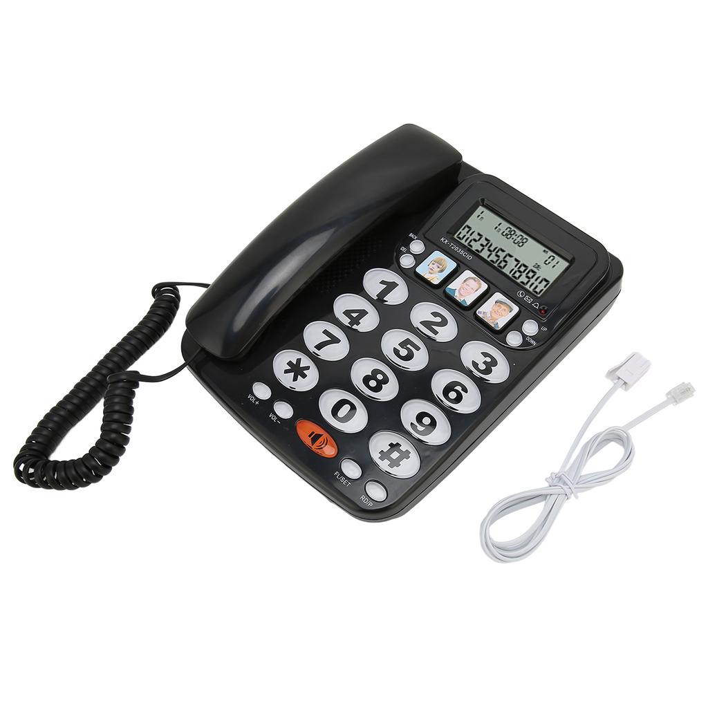 Corded Phone Caller ID Adjustable Ringtone Shortcuts Memory Wired Landline with Indicator for Home Office