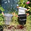Flower Pot Metal Iron Bucket Planters Pot Metal Bucket Flower Holder with Hooks