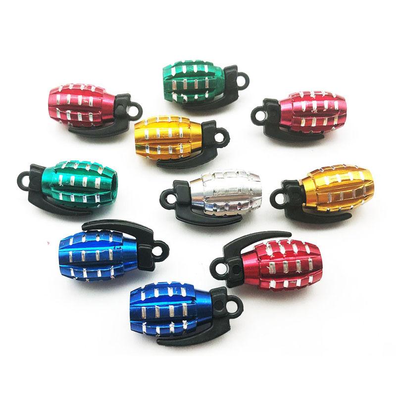 4pcs Car Tire Valve Cap Aluminum Grenade Alloy Tyre Valve Stem Cover Air Dust Cap Tire Valve Truck Bike Wheel Rim Valve Stem Cap