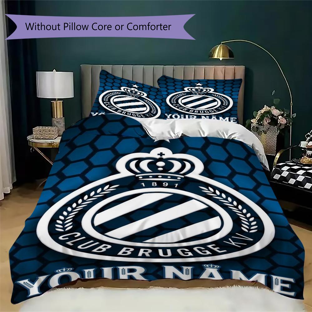 Custom Name Club Brugge Kv Pattern Bedding Uilt Set Uilt Cover Pillowcase Home Decoration Birthday Gift (1*duvet Cover+2*pillowcase Without Core)
