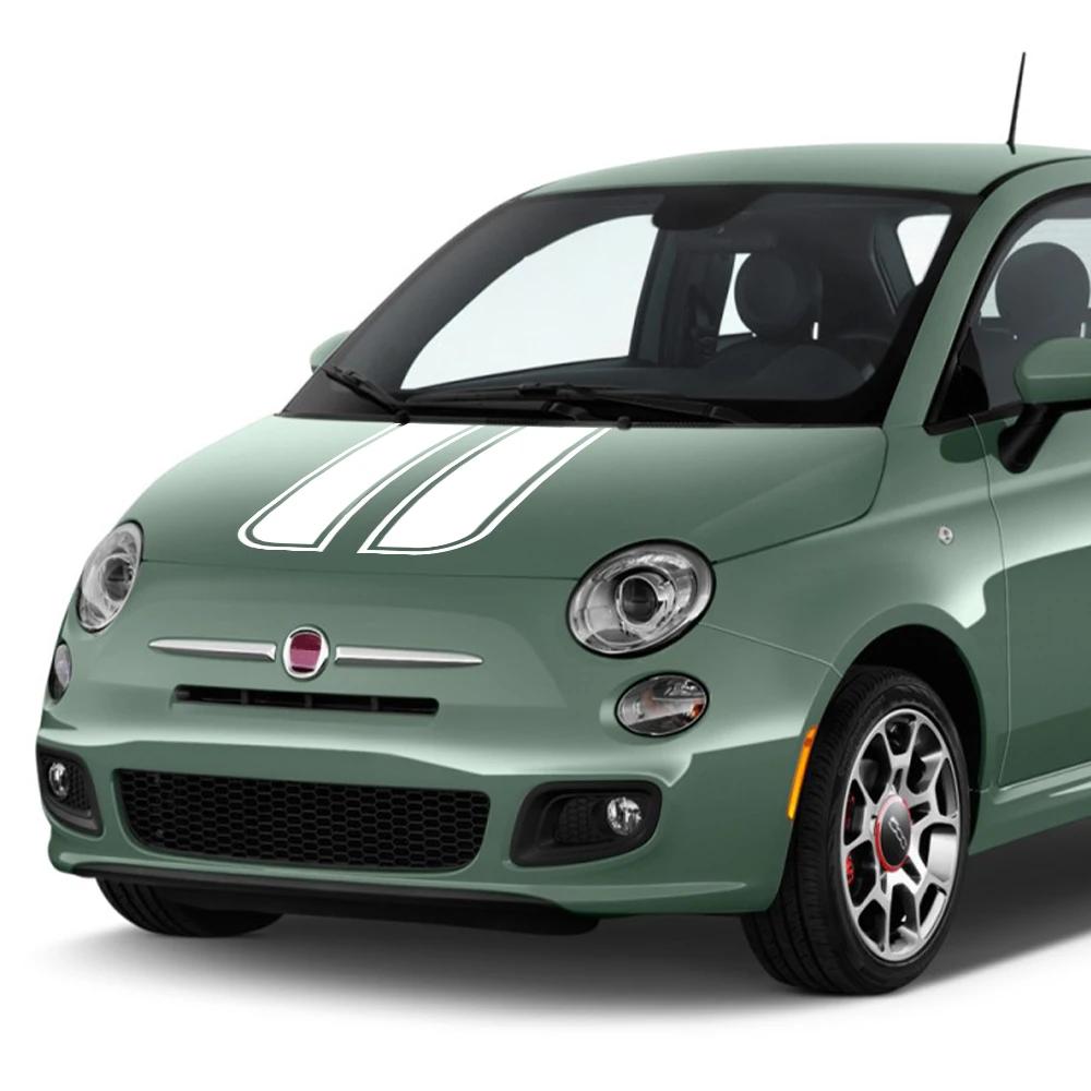 Car Hood Bonnet Stripe Vinyl Decal Engine Cover Decor Graphics Racing Sport Stripes Sticker Waterproof Accessories For Fiat 500