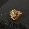 Italian Brushed Craft Cloth Qi Lati Retro Court Style Cross Flower Ring Women'S Diamond Four-Leaf Clover Ring