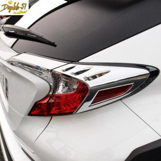 For 2016- Toyota CHR C-HR 4pcs Chrome Rear Tail Light Lamp Cover Trim
