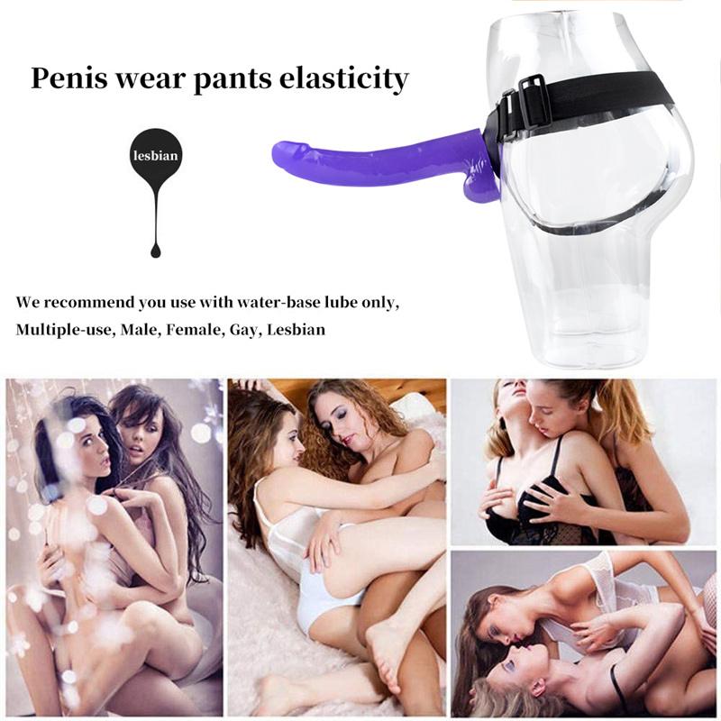 Extra-large Lengthened Penis Wear Pants Homosexual Sexy Panties Simulation Penis Dildo Adult Products