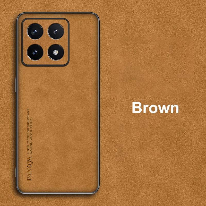 

Для Xiaomi 14T Pro Чехол Роскошный PU Кожаный Чехол Для Телефона Для Xiaomi Mi 14T Pro Mi14T 5G Задняя Крышка Матовый Силикон Полная Защита For Xiaomi 14T Pro коричневый