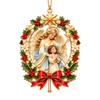 Christmas Scene Hanging Ornament, 2D Flat Wall Decor with Double-Sided Print for Holiday Home Display