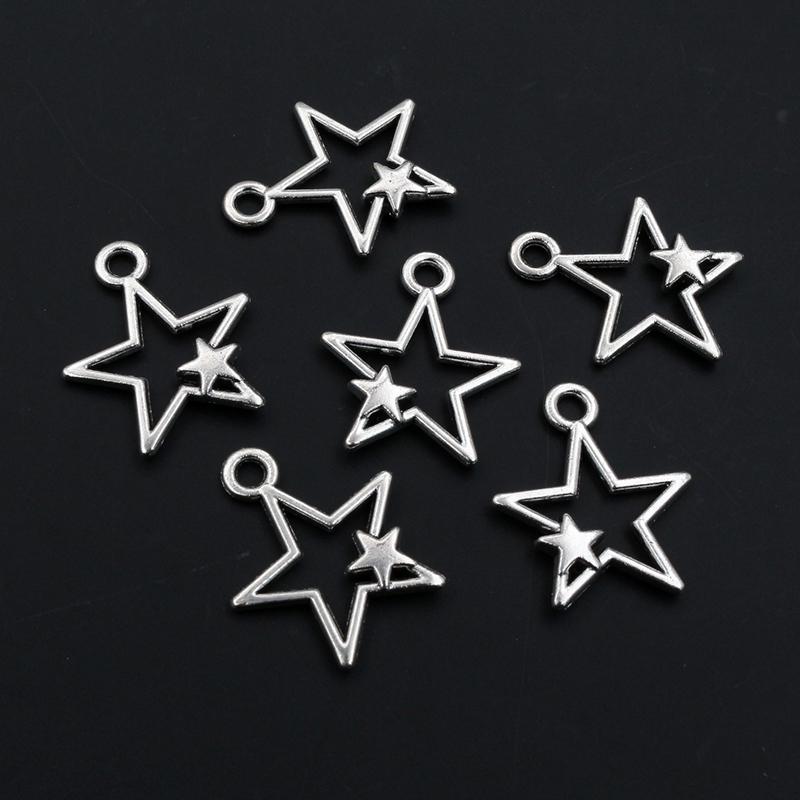10-50pcs Alloy Metal Star Charms Pendant for Necklace Bracelet Earrings DIY Jewelry Making Accessories Findings Crafts