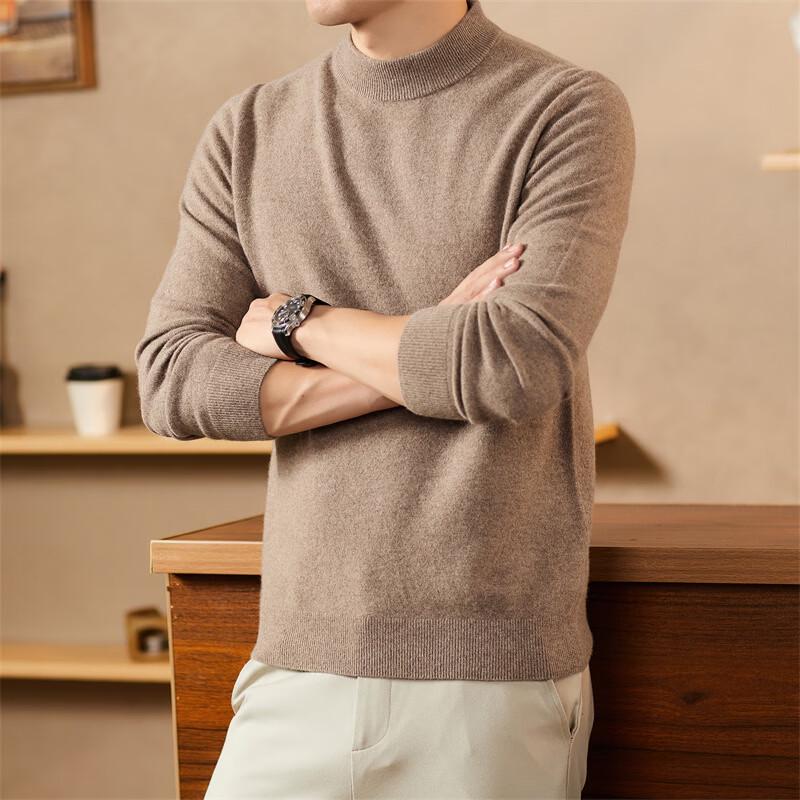 Hengyuanxiang Men's 100% Cashmere Thermal Pullover Sweater