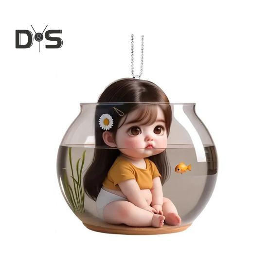 

Милая подвеска для маленькой девочки, подвесное украшение со шнурком, легко подвешивается, универсальное новшество, украшение для зеркала заднего вида Girl