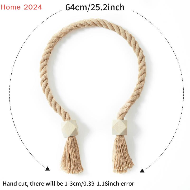 2Pcs Magnetic Wooden Tassel Window Curtain Curtain Holdbacks Bathroom Shower Curtain Accessories Home Decor Curtain Buckles