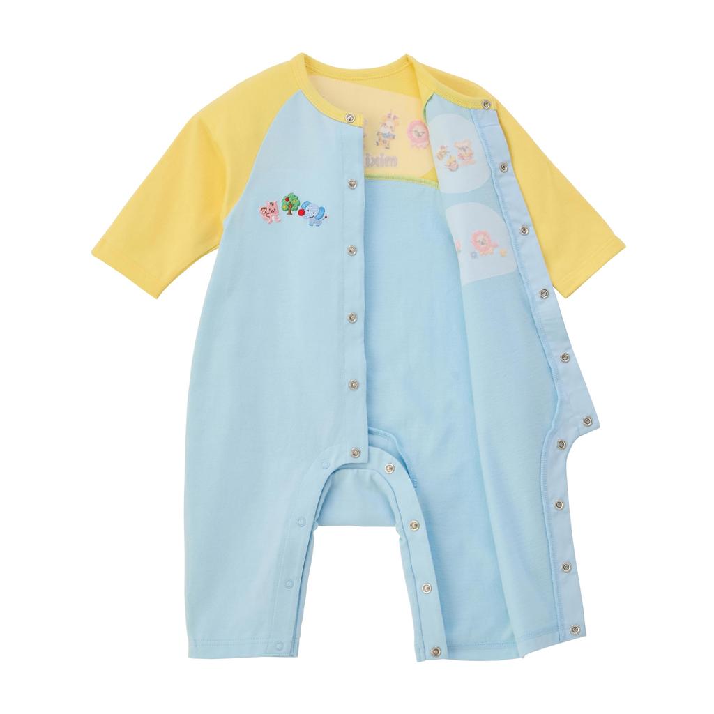 MIKI HOUSE Long Sleeve Animal Coverall Made in for Boys and Baby Romper, Japan, Girls, Clothes, Children's Clothing, 80cm, Sax, 43-1201-148