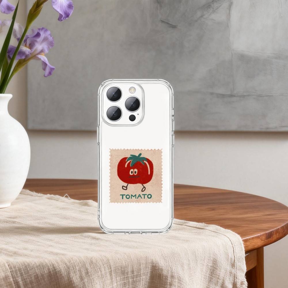 K-Korean Ins T-Two Ted T-Tomato Phone Case For iPhone 17p 16 15 14 13 12 11 Mini Pro Max Plus Transparent Cover