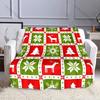 Christmas-themed Background Elements Pattern Blanket Flannel Material Soft Warm for All Seasons, Home Outdoor Camping Picnics RV