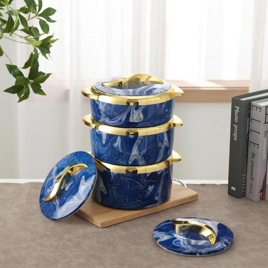 3-Piece Round Insulated Food Warmer Set (1500ML, 2000ML, 2500ML) for Africa Market