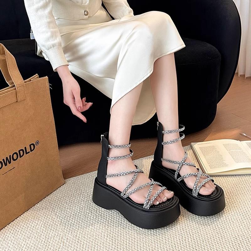 Fashion Women's Sandals Summer 2025 Luxury Platform Shoes Comfortable Fashion Roman Sandals With Round Heads And Casual Platform Shoes