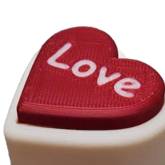 3D-gedruckter LOVE Herz Fidget Clicker Schlüsselanhänger, Stressabbau Druckknopf Spielzeug, Tragbares Schreibtisch-Gadget, Süßes Geschenk für Paare & Beste Freunde