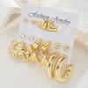 18 Pcs Fashion Heart Floral Water Drop Earring Sets for Women Boho Pearl Zircon Geometric C Shape Earring Daily Wear Jewelry New