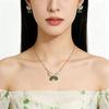 Romantic Green Butterfly Jewelry Set Elegant Zircon Pendant Necklace Earrings Trendy Fairy Jewelry Combination for Women Gift