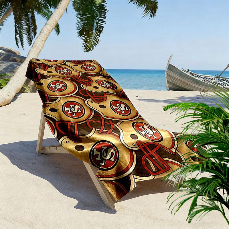 San Francisco 49ers Print Beach Towel, Large Soft Quick Dry Towel for Beach Camping Swimming