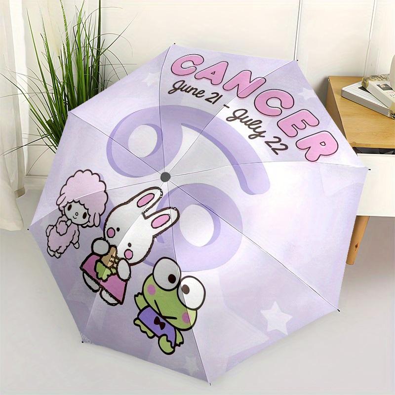 

1pc Cancer Zodiac Sign with My Melody, Panpan, and Keroppi Umbrella with Plastic Handle,Suitable for All Seasons Home Travel Outdoor UmbrellaSanlio490