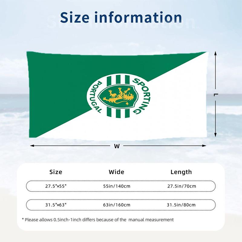 Asciugamano da Spiaggia Sporting CP FC Stampa Asciugatura Rapida Microfibra Assorbente Portatile da Viaggio Asciugamano da Nuoto